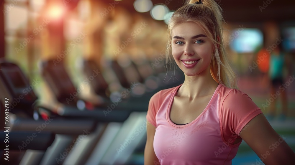 Young sports female athlete smile for blog inspiration and progress post. Fitness, exercise fitness 