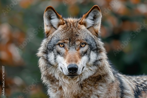 Wolf Portrait - Realistic Wildlife Animal Photography Close-up Illustration