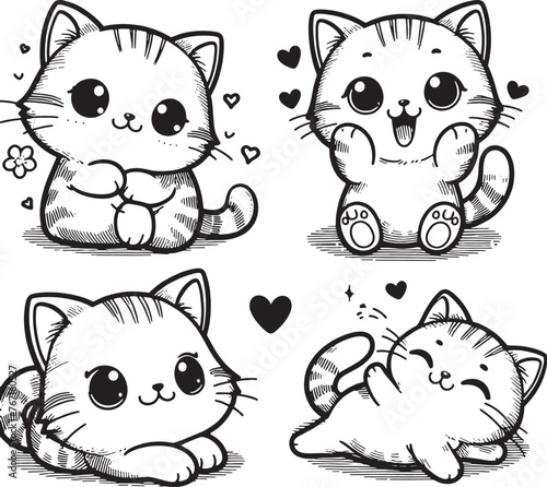 cartoon, vector, animal, cat, illustration, coloring, drawing, funny, line, fun, coloring book, children, sketch, pet, cute, lion, art, kitten, love, character, baby, outline, smile, design, comic,bla