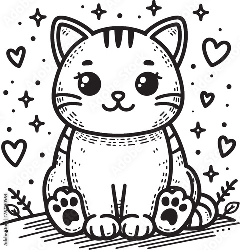 cartoon, vector, animal, cat, illustration, coloring, drawing, funny, line, fun, coloring book, children, sketch, pet, cute, lion, art, kitten, love, character, baby, outline, smile, design, comic,bla