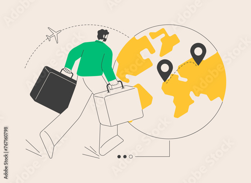 Emigration abstract concept vector illustration.