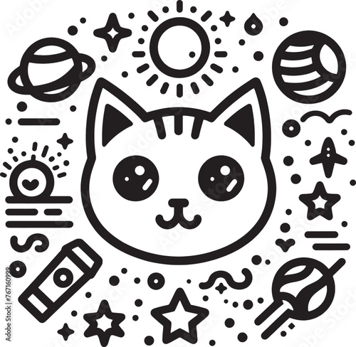 cartoon, vector, animal, cat, illustration, coloring, drawing, funny, line, fun, coloring book, children, sketch, pet, cute, lion, art, kitten, love, character, baby, outline, smile, design, comic,bla