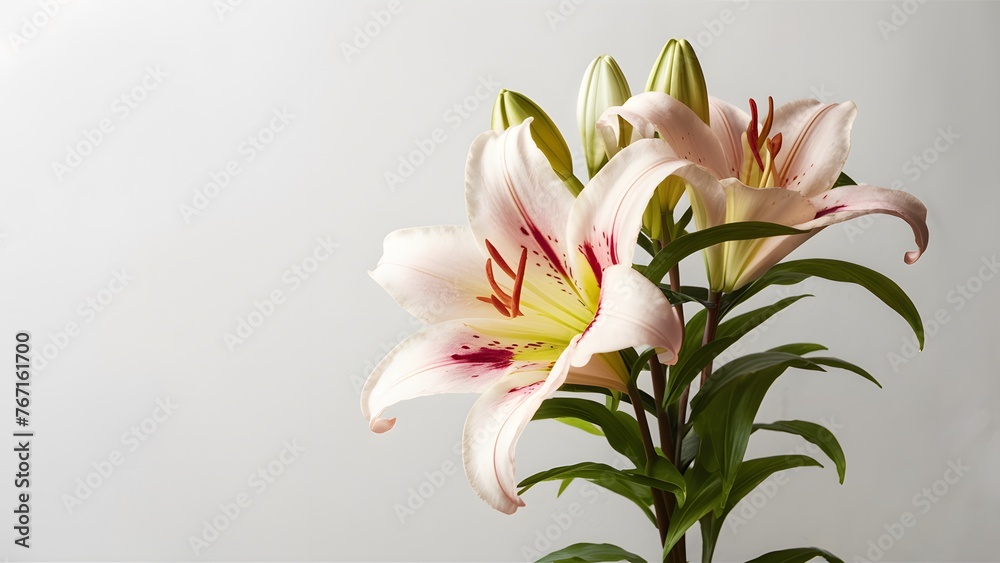 Easter lily flower showcased in isolated elegance on white backdrop