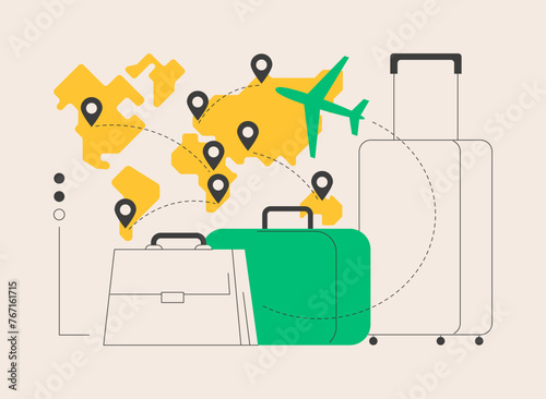 Migratory movement abstract concept vector illustration.