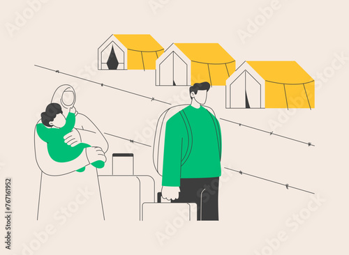 Frontier migration abstract concept vector illustration.