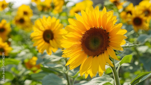 Elegant background accentuates the beauty of bright sunflower
