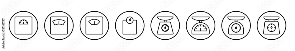 Scales icon vector illustration. Weight scale sign and symbol Scales icon vector illustration. Weight scale sign and symbol
