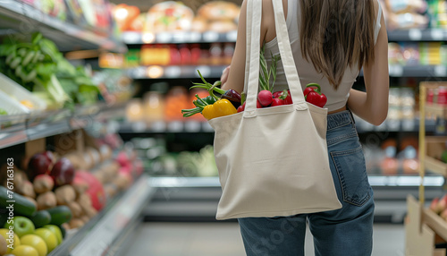 Eco-Friendly Shopping with Reusable Canvas Bag