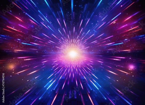 Abstract light speed hyperdrive visualization