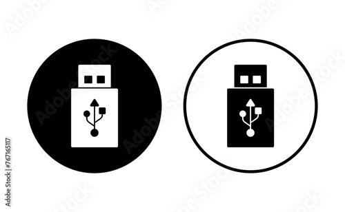 Usb icon set. Flash disk icon vector