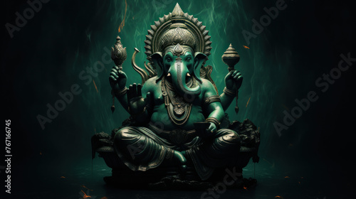 Lord Ganesha  the celebration of Ganesh. Generative AI