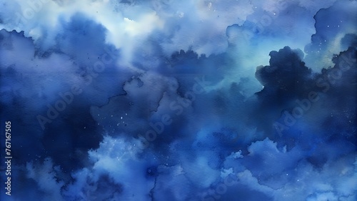 Dive into Serenity: Premium Watercolor Texture Background Material in Navy Blue