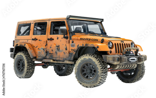 The Jeep Wrangler Adventure, Jeep Wrangler Rubicon Isolated on Transparent background. photo