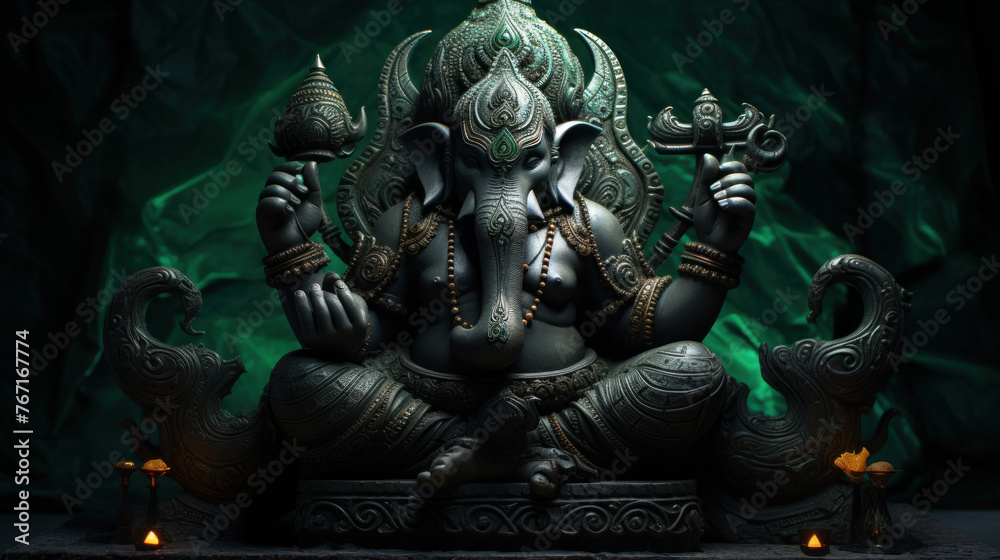 Lord Ganesha, the celebration of Ganesh. Generative AI