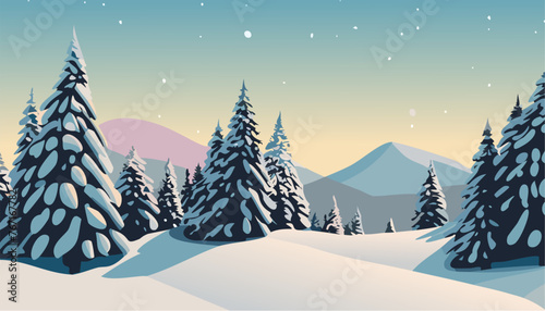 Winter landscape in the mountains