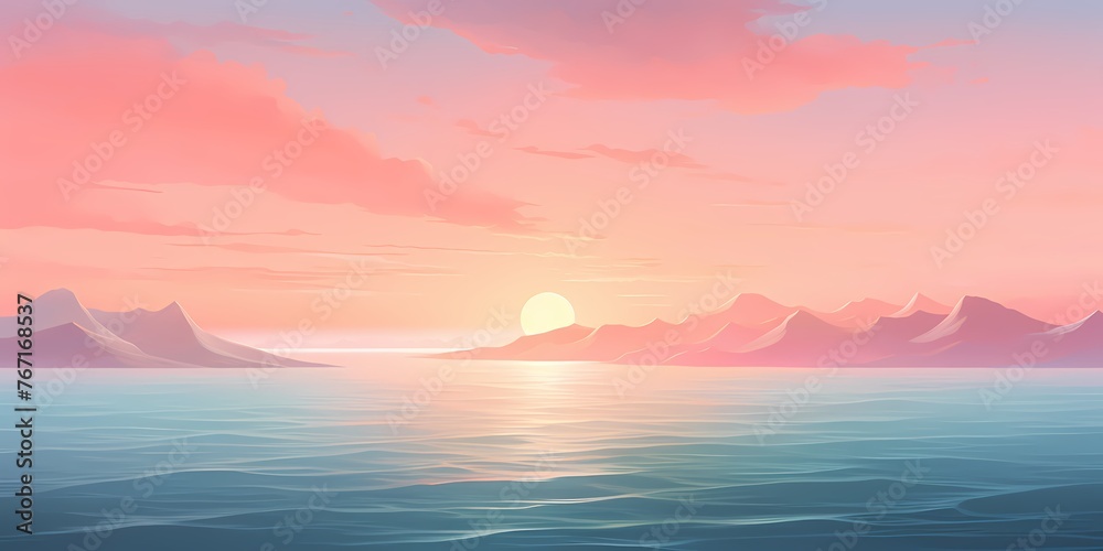 Soft gradients melding seamlessly, reminiscent of a tranquil sunrise over a tranquil sea.