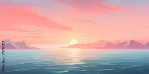 Soft gradients melding seamlessly  reminiscent of a tranquil sunrise over a tranquil sea.