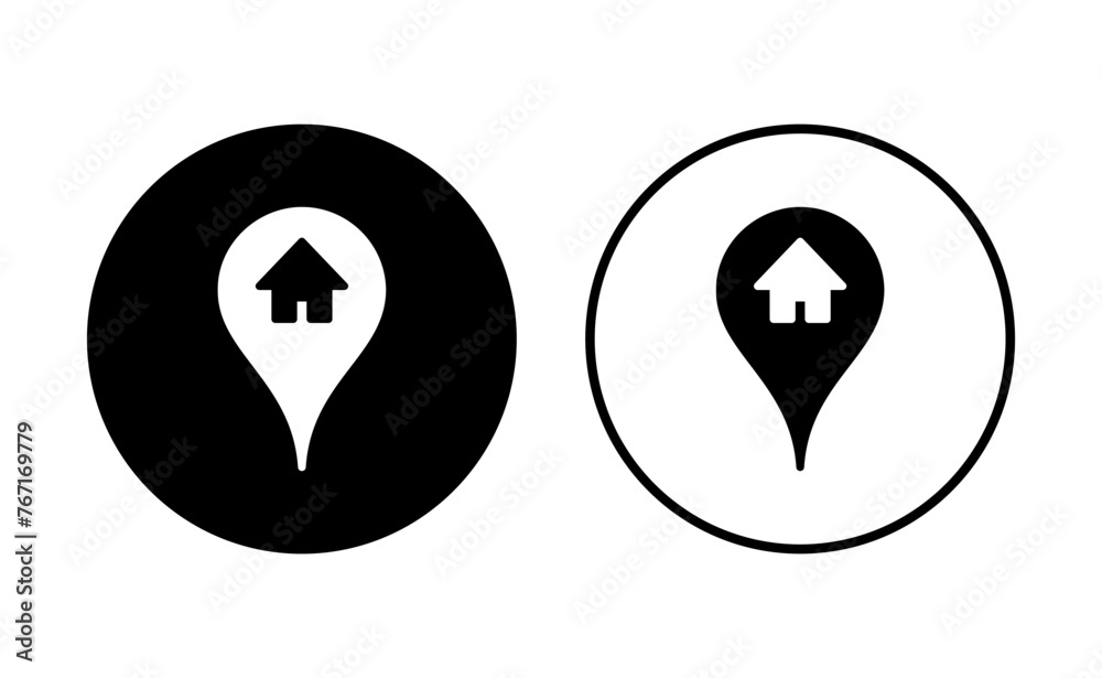 Address icon set. home location icon vector Address icon set. home location icon vector