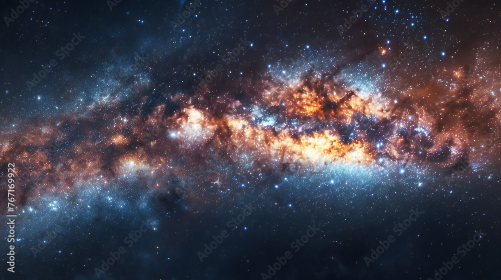 Galactic panorama filled with the splendor of distant stars, planets, and nebulae.