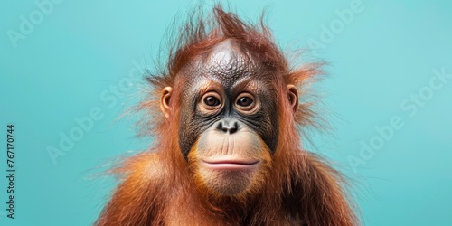 Minimalist Image of Orangutan Portrait © Аrtranq