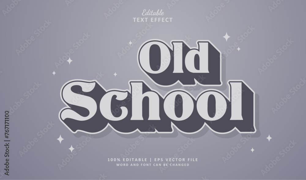 Fototapeta premium Old School Editable Text Effect 3d Vintage Old Style