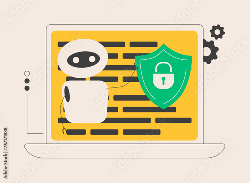 Industrial cybersecurity abstract concept vector illustration.