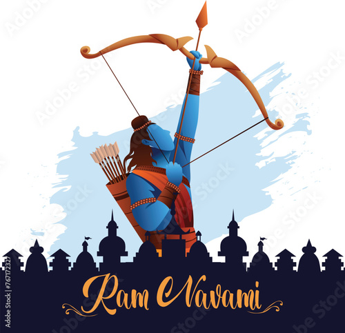 Happy Ram navami festival of India. abstract vector illustration design