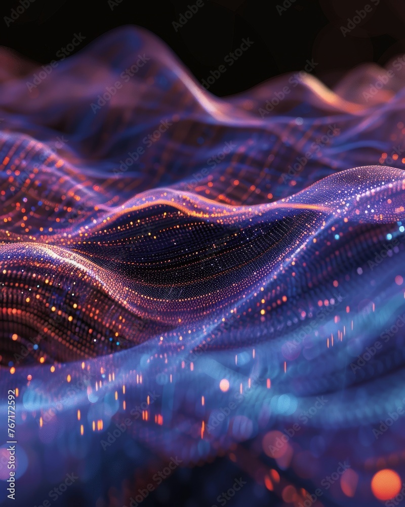 An abstract light data wave, conveying the explosive growth of digital ...