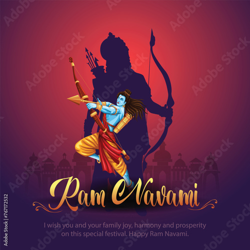 Happy Ram navami festival of India. abstract vector illustration design © Arun