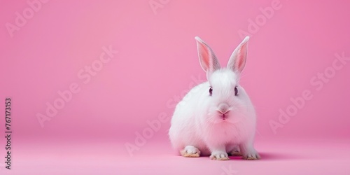 Minimalist Image of a White Rabbit © Аrtranq