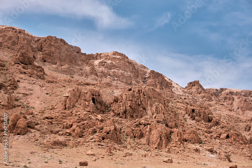Qumran caves in the dead sea