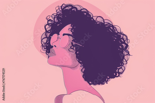 Chic flat illustration of a woman isolated from a solid copyspace background