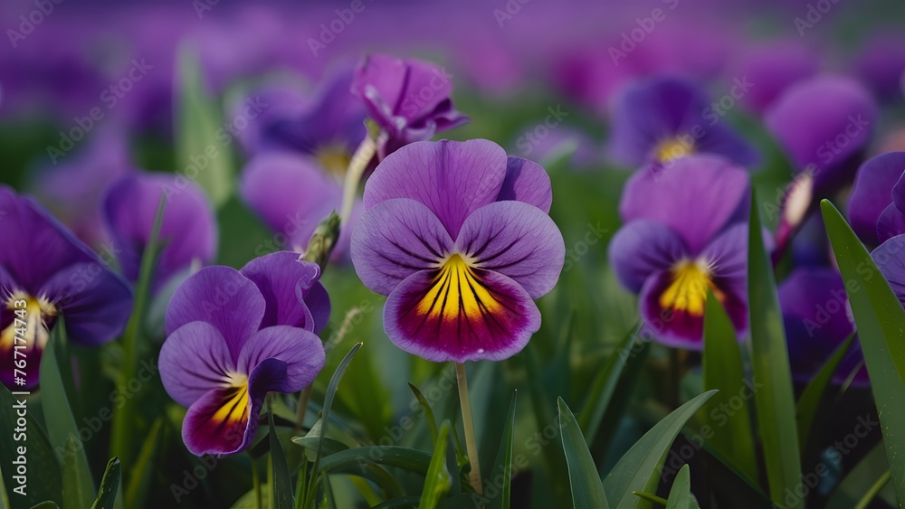 Gorgeous nature in abstract concept, beautiful purple violet flower