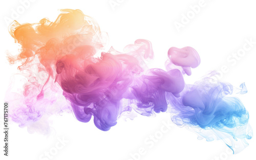 Vibrant Smoke Artistry , Colorful Abstract Smokey Vapor Cloud Isolated on Transparent background.