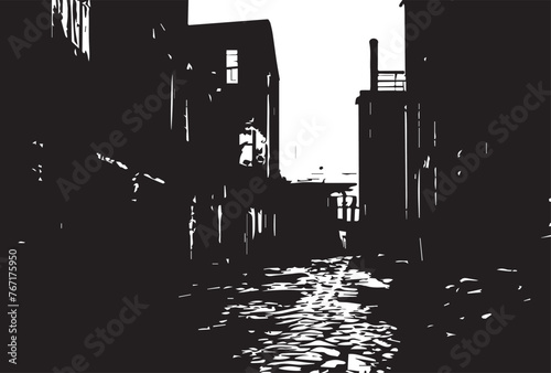 Rustic Cityscape: Grunge Buildings Texture