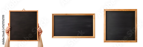 Compilation of blank school blackboard imagery for design elements and back-to-school, Isolated on Transparent Background, PNG