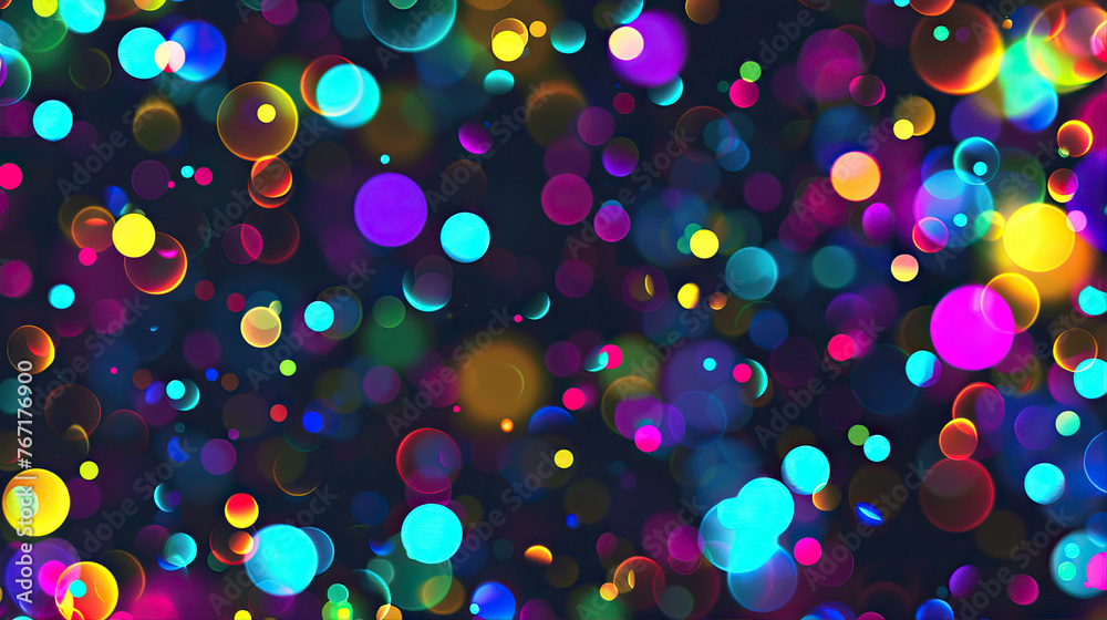 abstract black background with colorful bokeh