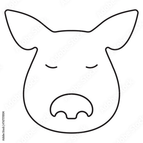pig icon isolated on white background, vector illustration.