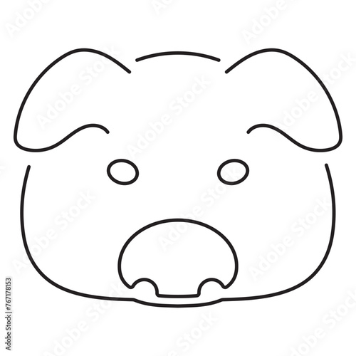 pig icon isolated on white background, vector illustration.