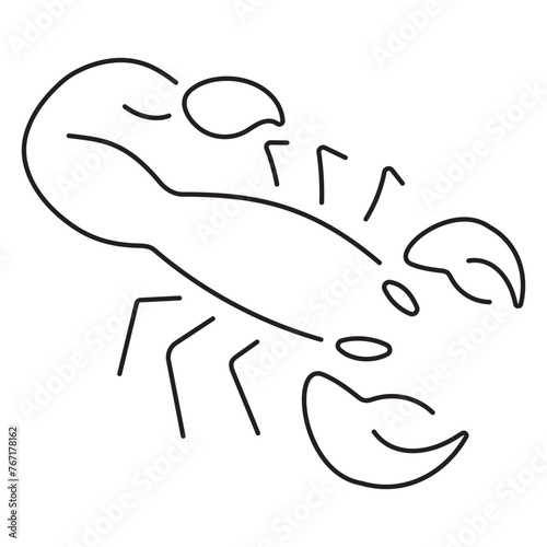 scorpion icon isolated on white background, vector illustration.