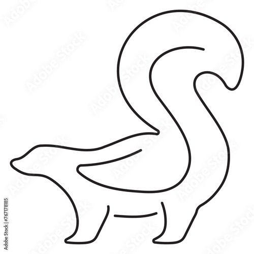 skunk icon isolated on white background, vector illustration.