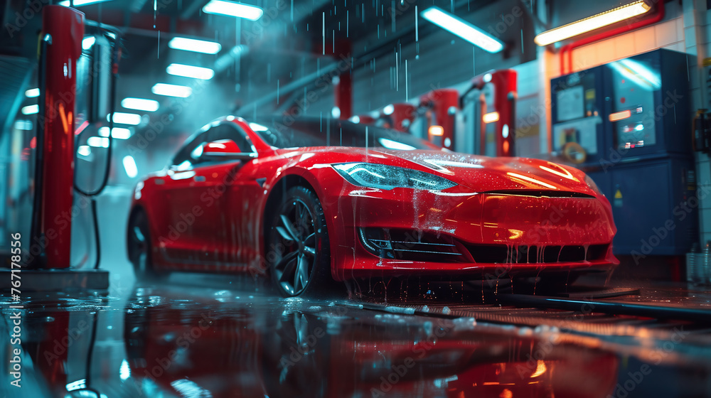 Car in car wash station Car in car wash station