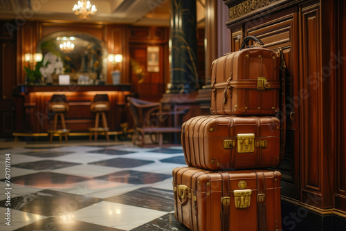 Refined Baggage Showcase: Upscale Hotel Welcome
