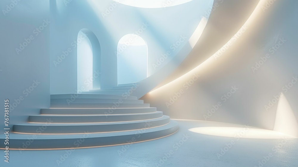 3D minimalist innovation concept, sleek design, copy area 3D minimalist innovation concept, sleek design, copy area