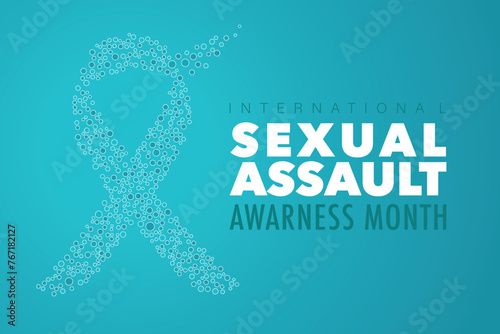 Sexual Assault awareness Month of April. Poster , banner design template Vector illustration.