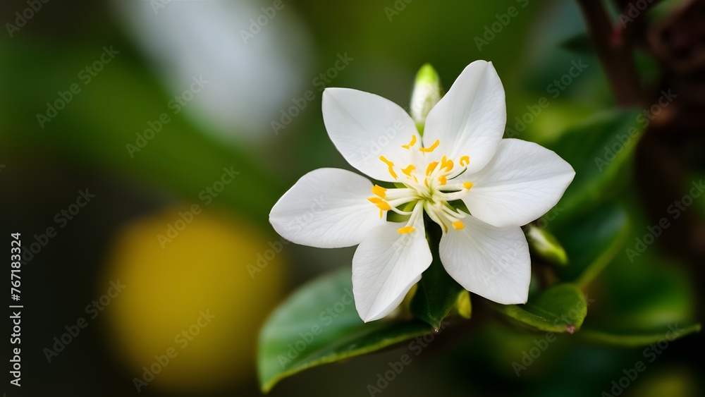 Jasmine flower beauty highlighted with selective focus on background Jasmine flower beauty highlighted with selective focus on background