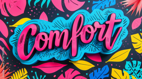 The image shows a single colored background with the word 'Comfort' written on it, captured by ThatOtherGuy on camera.