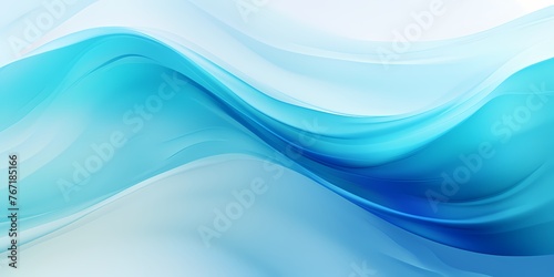 Energetic waves in hues of aqua and royal blue roll gracefully across the gradient background, evoking a sense of fluid motion.