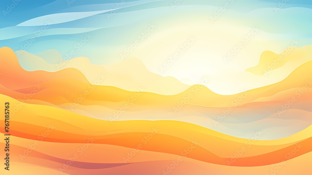 Dive into a sunrise gradient background alive with energy, as golden yellows fade into tranquil blues, inspiring vibrant graphic creations.