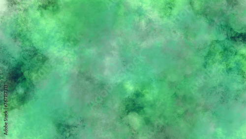 Abstract green paint background, a blue watercolor background with cloudy sky concept. green grunge texture. Texture of paint.  © MS